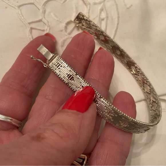 MILOR, ITALY 925 STERLING SILVER RICCO TWO-TONE GOLD/SILVER 8” BRACELET 22 GRAMS - Picture 12 of 16